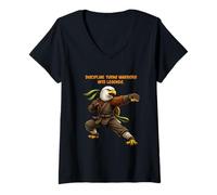 Women's Novelty, Motivational, Karate Warrior. V-Neck T-Shirt