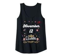 Womens November 12 Queen Born on November 12th Birthday Girl Women Tank Top