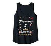 Womens November 2 Queen Born on November 2nd Birthday Girl Women Tank Top