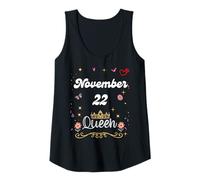 Womens November 22 Queen Born on November 22nd Birthday Girl Women Tank Top