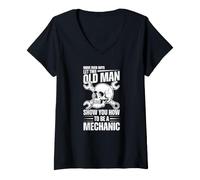 Women's Now Let This Old Man Show You How Real Auto Repair is Done V-Neck T-Shirt