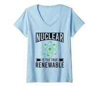 Womens Nuclear is The True Renewable Power Scientist V-Neck T-Shirt