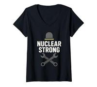 Women's Nuclear Worker Atomic Energy Engineer Pride Reactor Crew V-Neck T-Shirt