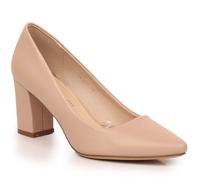 Women's nude pumps with a block heel Sergio Leone PB414