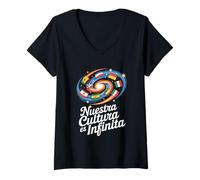 Womens Nuestra Cultura ES Infinita Hispanic Heritage Pride V-Neck T-Shirt