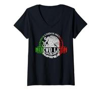 Women's Nuevo León México Souvenir Chingon Mexican Pride Vacation V-Neck T-Shirt