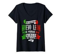 Women's Nuevo León México Souvenir Chingon Mexican Pride Vacation V-Neck T-Shirt