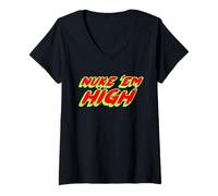 Womens Nuke 'Em High | 1980's Cult Classic Movie V-Neck T-Shirt