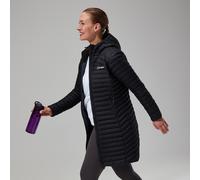 Berghaus Women's Nula Micro Insulated Jacket | Long Coat | Durable Design | Water Resistant, Black/Black, 18