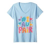 Womens Number One Au Pair V-Neck T-Shirt
