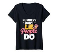 Womens Numbers Don't Lie People Do Accounting Funny Accountant V-Neck T-Shirt