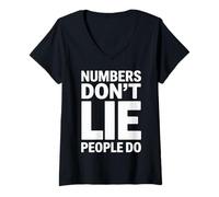 Womens Numbers Don't Lie People Do Funny Accountant V-Neck T-Shirt