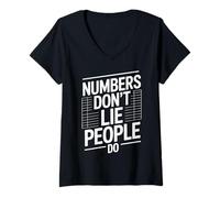 Womens Numbers Don't Lie People Do Funny Accountant V-Neck T-Shirt