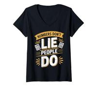 Womens Numbers Don't Lie People Do Funny Accountant V-Neck T-Shirt