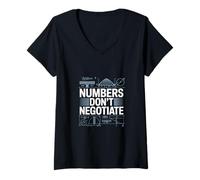 Women's Numbers Don't Negotiate Engineer Math Blueprint V-Neck T-Shirt