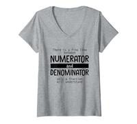 Womens Numerator Denominator Pun Math Teacher Mathematics Math Geek V-Neck T-Shirt