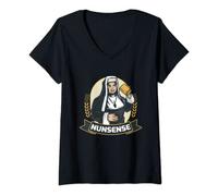 Womens Nunsense Nun Mother Superiors Praying Nun V-Neck T-Shirt