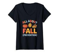 Womens Nurse All About Fall Prevention Fall Physical Therapy PT OT V-Neck T-Shirt