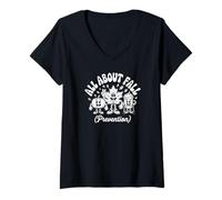 Women's Nurse All About Fall Prevention Physical Therapy PT OT V-Neck T-Shirt