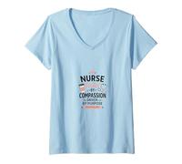 Women's Nurse Fueled By Compassion Purpose Driven Medical Design V-Neck T-Shirt
