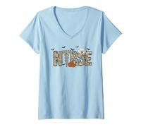 Womens Nurse Halloween Costume Nursing Costume Scrub Top Women Men V-Neck T-Shirt