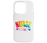 Womens Nurse Life Tie Dye Registered Nurse Stethoscope Case for iPhone 14 Pro