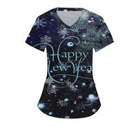 Women's Nurse Scrubs Healthcare Tunic Solid Color Mock Wrap Costumes Workwear Care Nursing Uniform Scrubs Tops Nurse Housekeeping Short Sleeve Costumes Cat Grooming Graphic Healthcare Uniform Blue