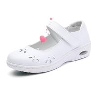 Women's Nursing Healthcare Platform Mary Jane Leather Nursing Shoes | Lightweight Orthopedic Wedges Sneakers,Comfortable Slip on Loafers Nurse Shoes,Casual Soft Food Service Shoes