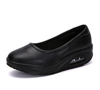 Womens Nursing Shoes Comfortable Nursing Chef Clogs Lightweight Platform Wedge Shoes Non Slip Healthcare Clogs Shoes Gales Nursing Arthritis Diabetes Heel Pain Working Shoes Black 38