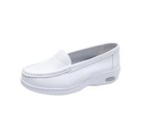 Womens Nursing Working Shoes, Women's Air Cushion Walking Hospital Hospital Breathable Slip on Loafer Work Nursing Shoes, Platform Orthopedic Sneakers, for Medical Workers(7 UK) White