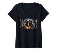 Women's Nut Geb Shu Goddess Sky Earth Ancient Egyptian Mythology V-Neck T-Shirt