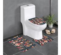 Women's Nutcracker Ballet Xmas Dance Cartoon Print Bathroom Mat Set 3 Pieces, Ultra Soft Carpet Quick Dry Bathroom Rug Sets Mats Absorbent with U-Shaped Toilet for Bathroom, Tub, Shower Toilet Base