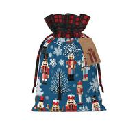 Women'S Nutcracker Ballet Xmas Dance Color Blocked Linen Drawstring Gift Bag, Reusable Gift Bag