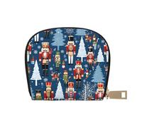 Women's Nutcracker Ballet Xmas Dance Credit Card Holder Pouch Shell Wallet Business Card Case Storage Zipper Coin Pocket Purse Xmas Gift