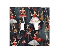 Women's Nutcracker Ballet Xmas Dance Durable and Stylish Wall Plate â€“ Full-Surface Print, Pc Material, Heat & Fade Resistant, Easy to Install