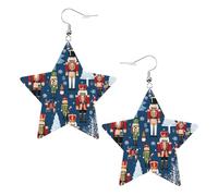 Women'S Nutcracker Ballet Xmas Dance Elegant Leather Star Earrings-Fashionable And Unique Accessories For Everyday Wear