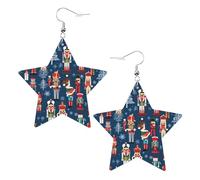 Women'S Nutcracker Ballet Xmas Dance Elegant Leather Star Earrings-Fashionable And Unique Accessories For Everyday Wear