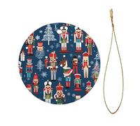 Women'S Nutcracker Ballet Xmas Dance Full Double-Sided Printed Diameter 7.3cm Holiday Party Decoration Halloween And Christmas Ceramic Circular Pendant
