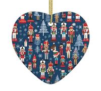Women's Nutcracker Ballet Xmas Dance Personalized Custom Heart-Shaped Ceramic Ornaments Christmas Hanging Pendant Xmas Tree Decor for Holiday Wedding, Party Supplies Keepsake Gifts 1 pc