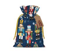 Women'S Nutcracker Ballet Xmas Dance Print Christmas Burlap Drawstring Gift Bags Reusable Gift Bags, Holiday Packaging With Rustic Charm