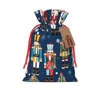 Women'S Nutcracker Ballet Xmas Dance Print Christmas Burlap Drawstring Gift Bags Reusable Gift Bags, Holiday Packaging With Rustic Charm