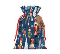 Women's Nutcracker Ballet Xmas Dance -Print Reusable Burlap Pouches Drawstring Bags, Rustic Wedding Christmas Party Favors Bulk Packaging.