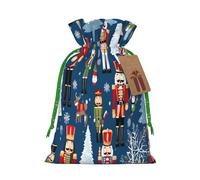 Women's Nutcracker Ballet Xmas Dance -Print Reusable Burlap Pouches - Rustic Wedding Favor Bags For Celebrations, Personalized Drawstring Bags Kraft Tag.