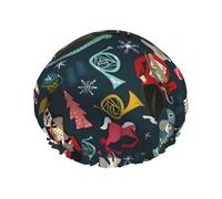 Women's Nutcracker Ballet Xmas Dance Print Shower Cap for Women & Men - Reusable, Double Layer, Breathable, Hair Bath Cap One Size