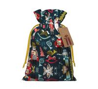 Women'S Nutcracker Ballet Xmas Dance Print Small Drawstring Pouch For Gifts,Reusable Gift Bag,For Holiday And Party Presents