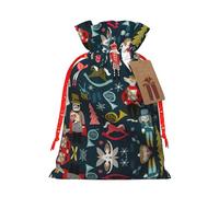 Women'S Nutcracker Ballet Xmas Dance Print Small Drawstring Pouch For Gifts,Reusable Gift Bag,For Holiday And Party Presents