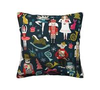 Women'S Nutcracker Ballet Xmas Dance Print Soft Comfort Pillow Covers Home Decor,For Bed, Sofa And Living Room Cushion Covers And Many Other Occasions Square Pillow 18 Inches X 18 Inches