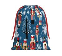Women's Nutcracker Ballet Xmas Dance -Print Soft Drawstring Gifts Bags Pouches For Wedding Favors & Party Events, Bulk Storage (Multi-Use) L Size