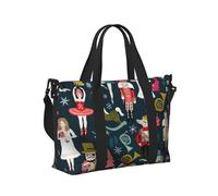 Women's Nutcracker Ballet Xmas Dance Print Travel Duffle Bag,Handheld Shoulder Weekender Overnight Bag for Travel,Gym,Yoga