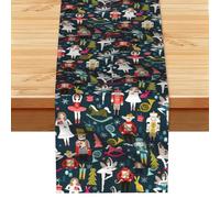 Women's Nutcracker Ballet Xmas Dance Printed Table Runner, Farmhouse Spring Floral Decor, Autumn Fall Harvest Dining Scarf